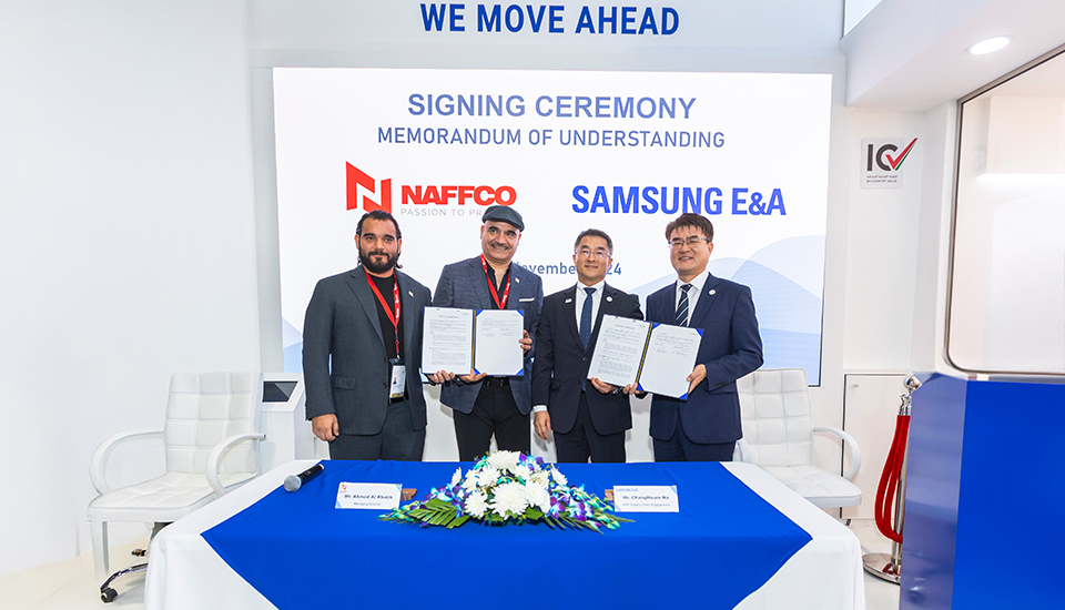 Mr. Ahmed Khalid Al Khatib Leads NAFFCO GROUP in Signing Landmark MOU with Samsung E&A