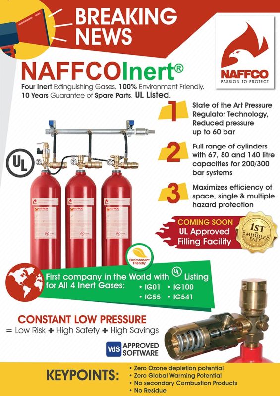 NAFFCO is the first company in the world with UL listing of 4 INERT GASES!